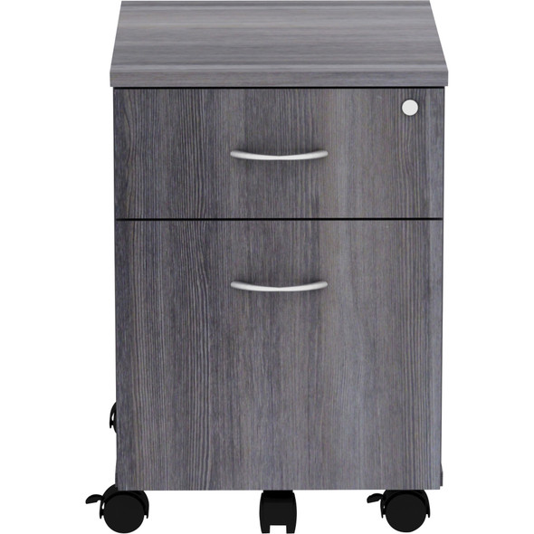 Lorell Relevance Series Charcoal Laminate Office Furniture Pedestal - 2-Drawer LLR16217