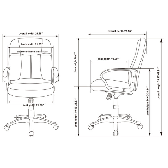 Lorell Chadwick Managerial Leather Mid-Back Chair LLR60121