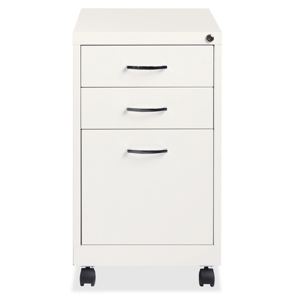 Lorell White 3-drawer Mobile Pedestal File LLR21028