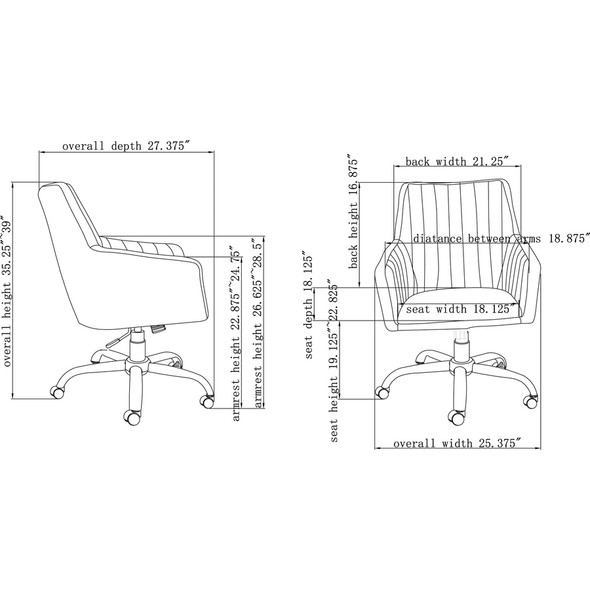 Lorell Leather Back Stitch Chair LLR68573