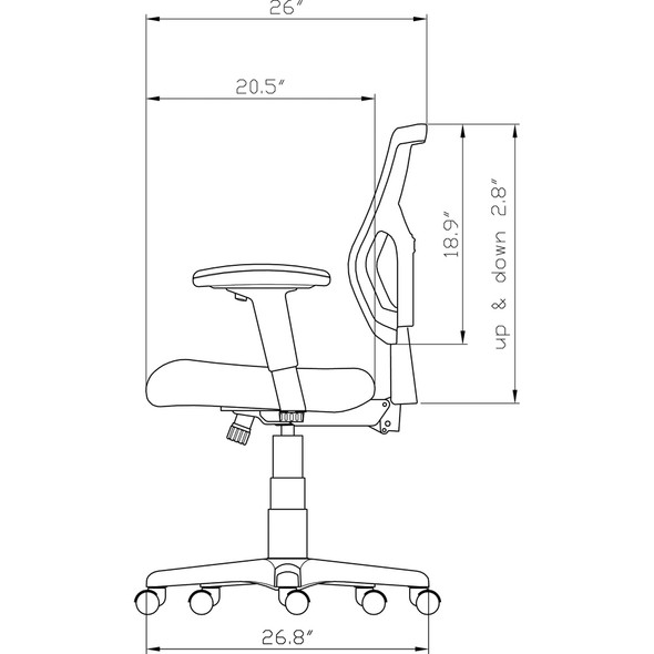 Lorell Conjure Executive Mid-back Mesh Back Chair LLR62001