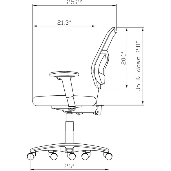 Lorell Swivel Mid-Back Mesh Chair LLR85563