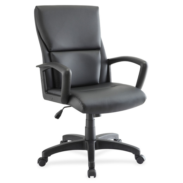 Lorell Euro Design Leather Executive Mid-back Chair LLR84570