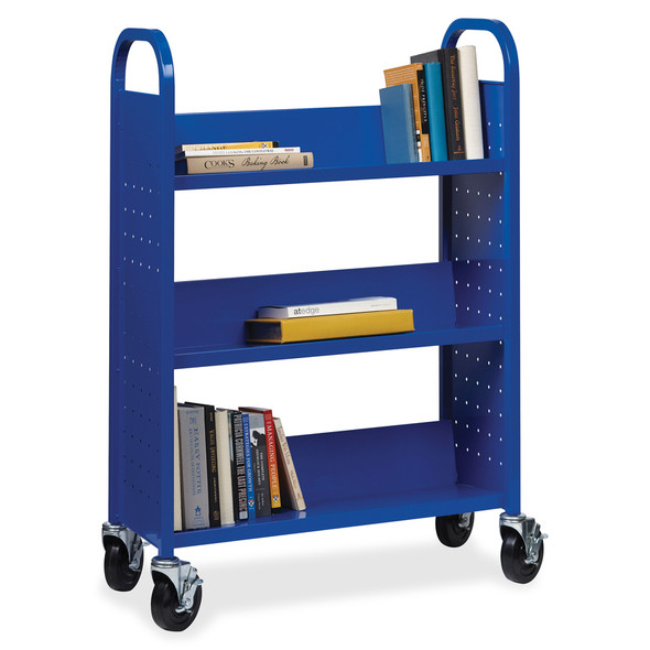 Lorell Single-sided Steel Book Cart LLR99934