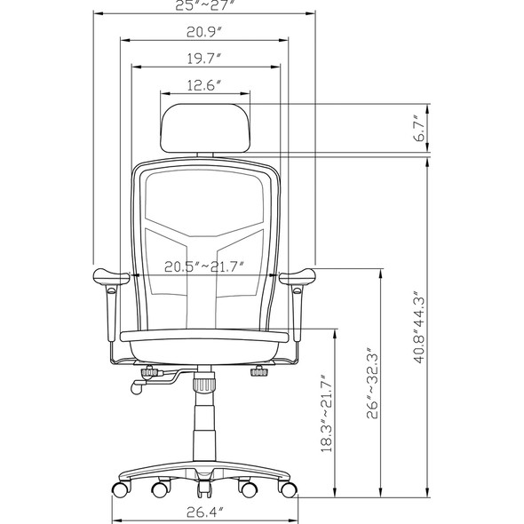 Lorell ErgoMesh Series High-Back Mesh Chair LLR60324