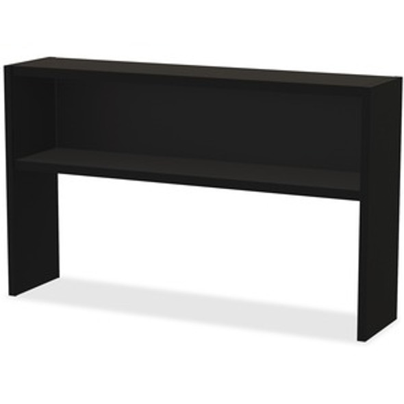 Lorell Modular Desk Series Black Stack-on Hutch LLR79169