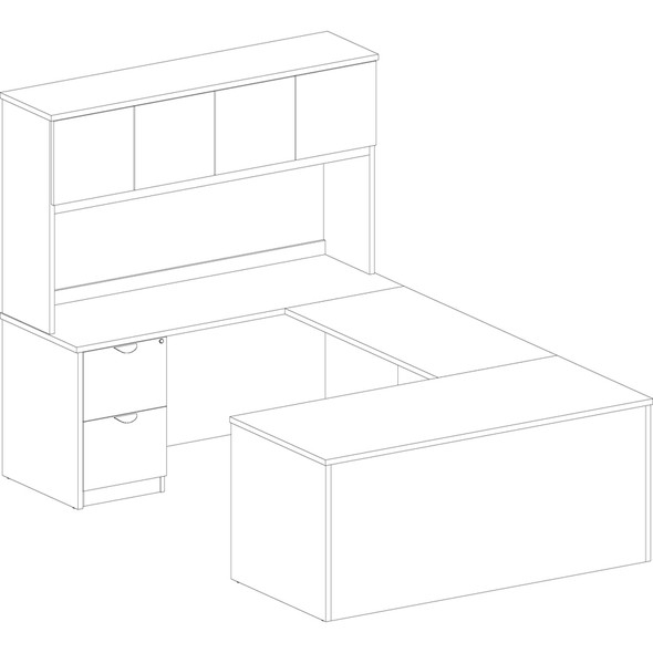 Lorell Prominence 2.0 Mahogany Laminate Box/Box/File Right-Pedestal Desk - 3-Drawer LLRPD3066RSPMY
