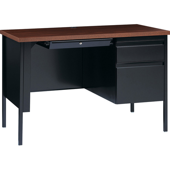 Lorell Fortress Series Walnut Laminate Top Desk LLR66948