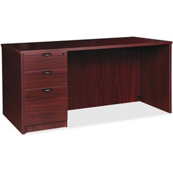 Lorell Prominence 2.0 Mahogany Laminate Box/Box/File Left-Pedestal Desk - 3-Drawer LLRPD3672LSPMY