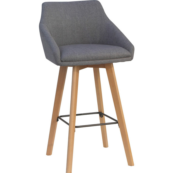 Lorell Gray Flannel Mid-Century Modern Guest Stool LLR68561