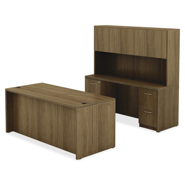 Lorell Chateau Series Walnut Laminate Desking - 2-Drawer LLR34313