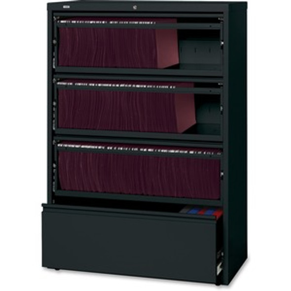 Lorell Receding Lateral File with Roll Out Shelves - 4-Drawer LLR43511