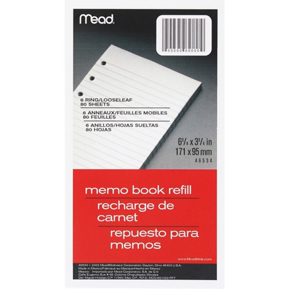 Mead Memo Book Refill Pages MEA46534