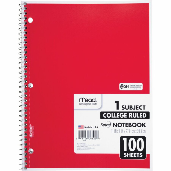 Mead One-subject Spiral Notebook MEA06622