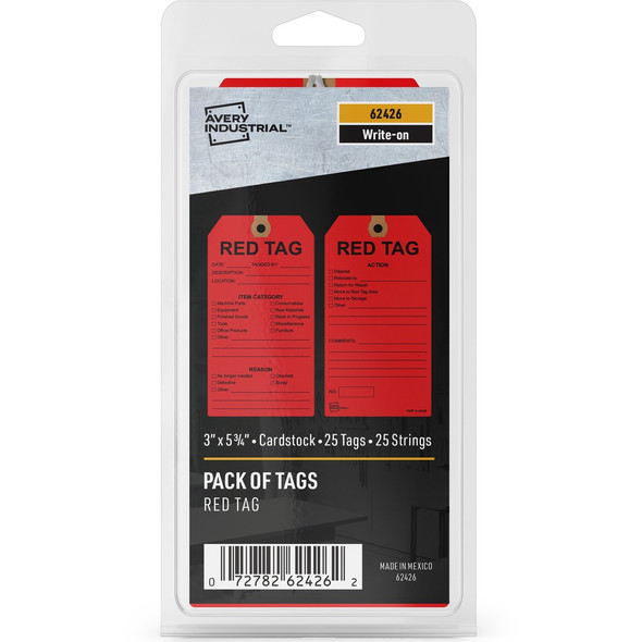 Avery&reg; Preprinted RED TAG 5S Hang Tags AVE62426