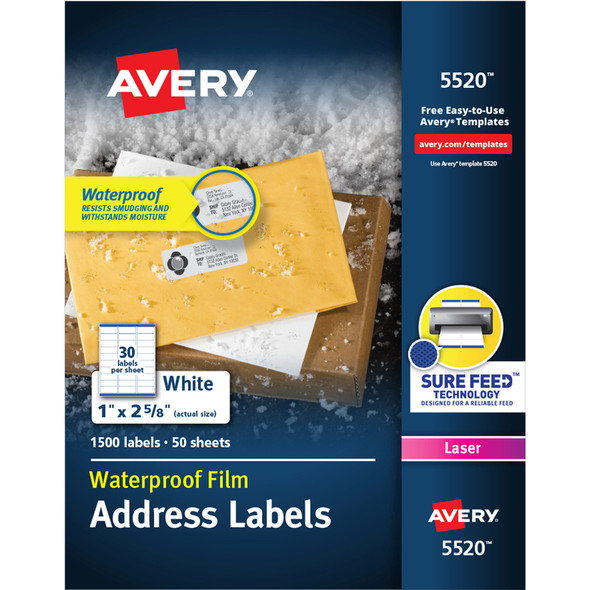 Avery&reg; TrueBlock Weatherproof Mailing Labels AVE95520