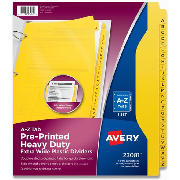 Avery&reg; Heavy-Duty Plastic A-Z Industrial Dividers AVE23081