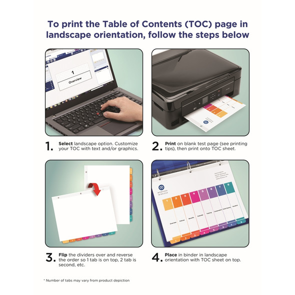 Avery&reg; Ready Index 12 Tab Dividers, Customizable TOC, 6 Sets AVE11830