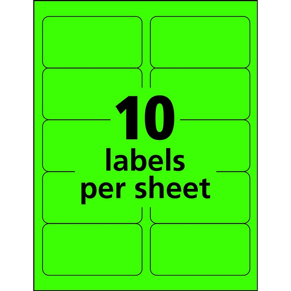 Avery&reg; High Visibility Neon Shipping Labels AVE5976