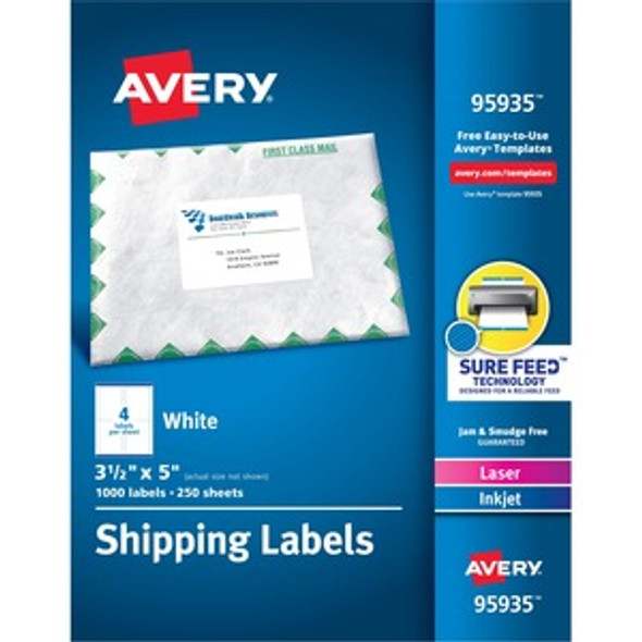 Avery&reg; Laser/Inkjet White Shipping Labels AVE95935
