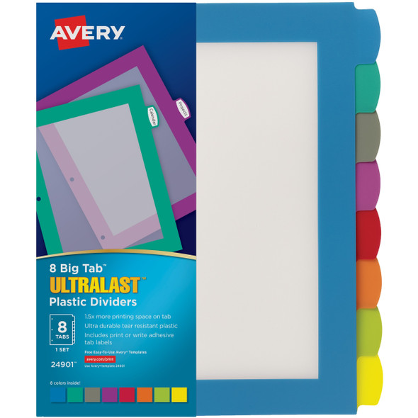 Avery&reg; Ultralast Big Tab Plastic Dividers AVE24901