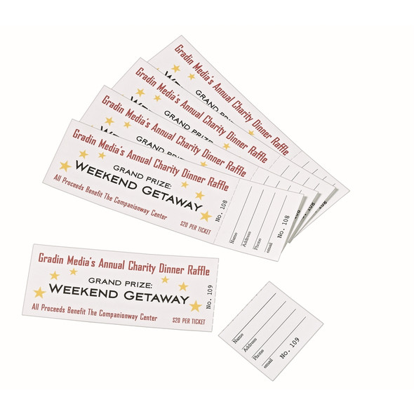 Avery&reg; Blank Printable Perforated Raffle Tickets - Tear-Away Stubs AVE16154