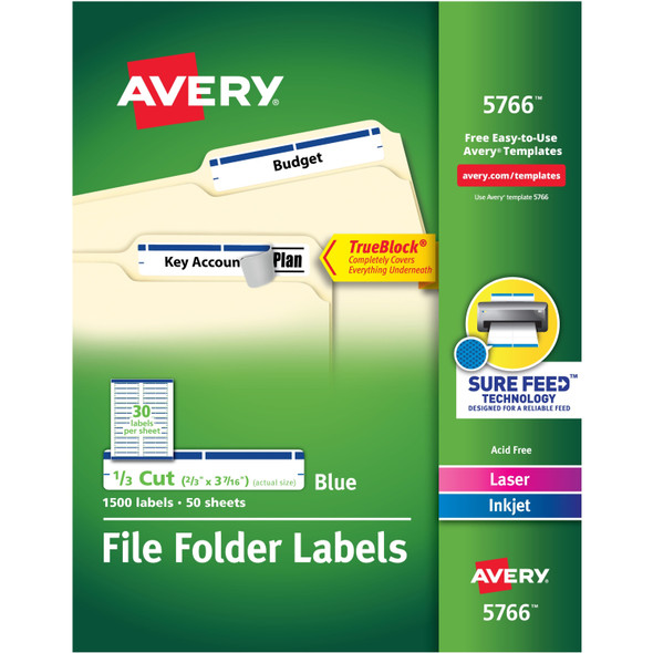 Avery&reg; TrueBlock File Folder Labels AVE5766