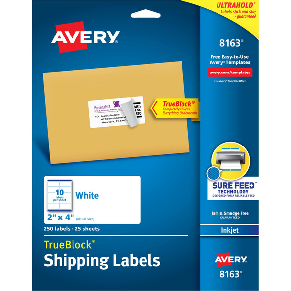 Avery&reg; TrueBlock Shipping Labels AVE8163