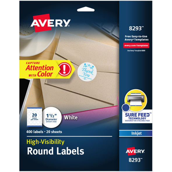 Avery&reg; High Visibility Round Labels AVE8293