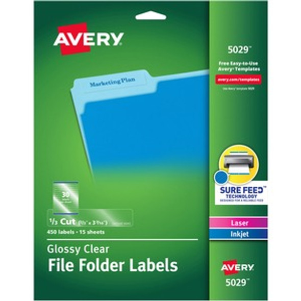 Avery&reg; Clear Top Tab Filing Labels AVE5029