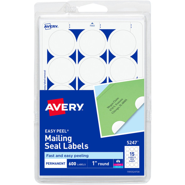 Avery&reg; Laser, Inkjet Mailing Seal - White AVE05247