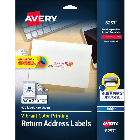 Avery&reg; Color Printing Labels AVE8257