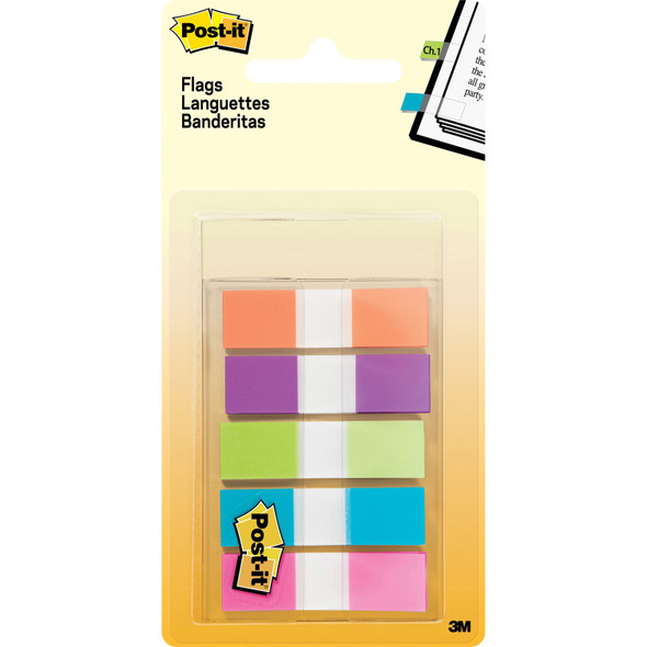 Post-it 1/2"W Flags in On-the-Go Dispenser - Bright Colors