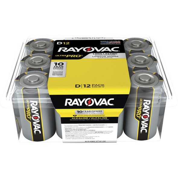 Rayovac Ultra Pro Alkaline D Batteries 96/Per Carton