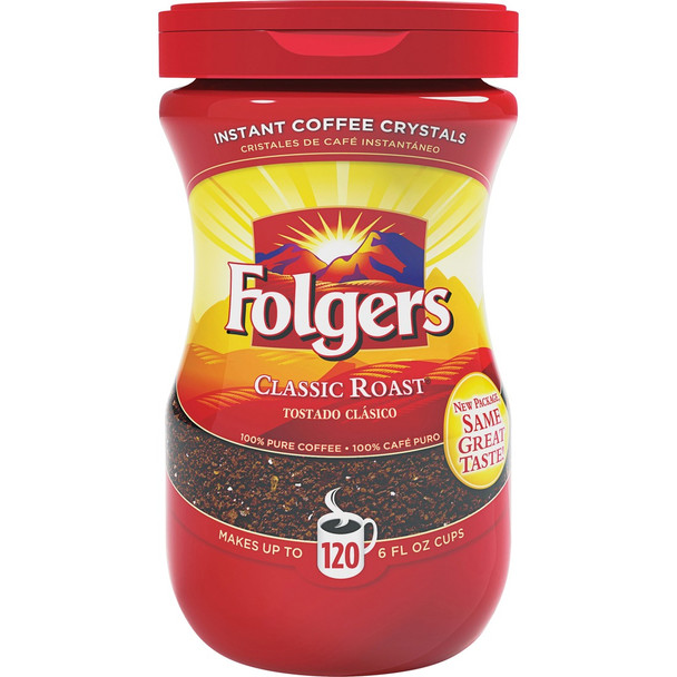 Folgers Classic Roast Instant Coffee Crystals - Mountain Grown Instant 20629