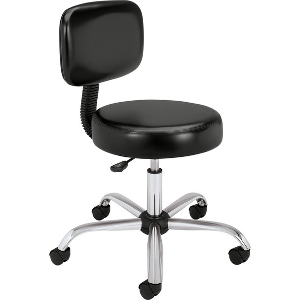 HON Medical Stool with Back, Black MTS11EA11