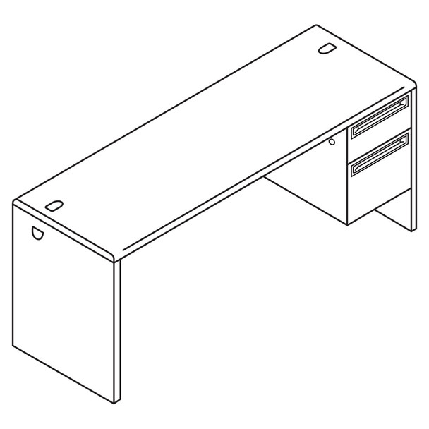 HON 38000 Series Right Pedestal Credenza - 2-Drawer 38856RNS