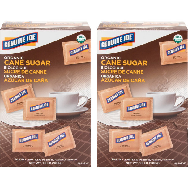 Genuine Joe Turbinado Natural Cane Sugar Packets 70470CT