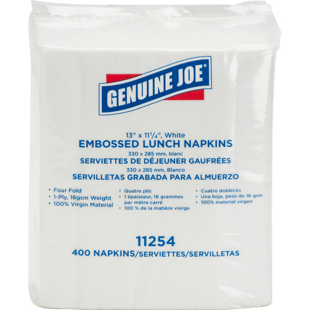 Genuine Joe 1-ply Embossed Lunch Napkins 11254CT