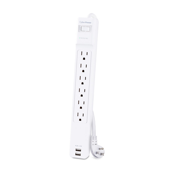 CyberPower CSP606U42A Professional 6 - Outlet Surge Protector with 900 J Surge Suppression