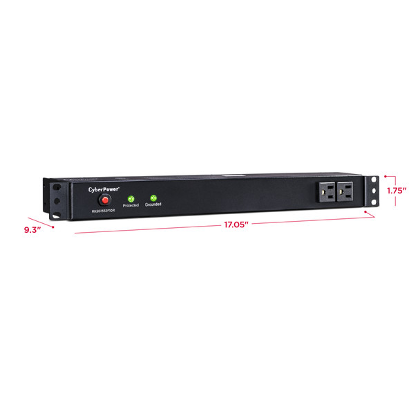 CyberPower RKBS15S2F10R Rackbar 12 - Outlet Surge Protector with 3600 J Surge Suppression