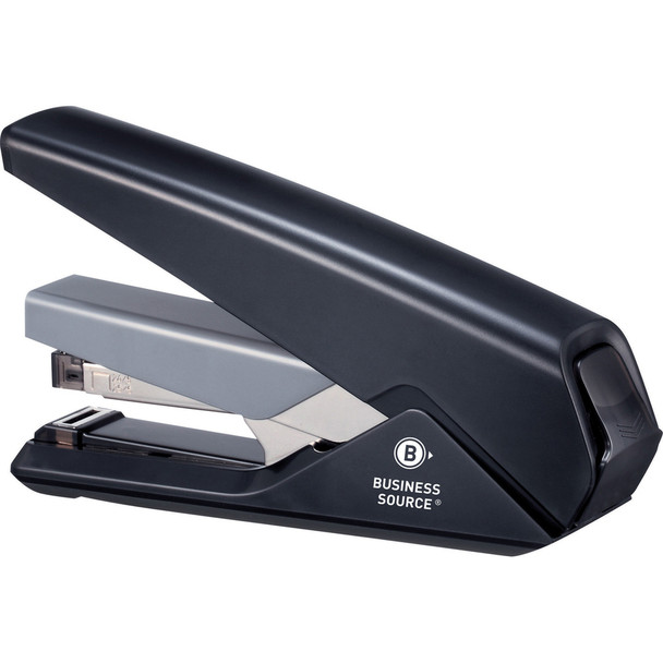 Business Source Full Strip Flat-Clinch Stapler, 30-sheet Capacity, Black