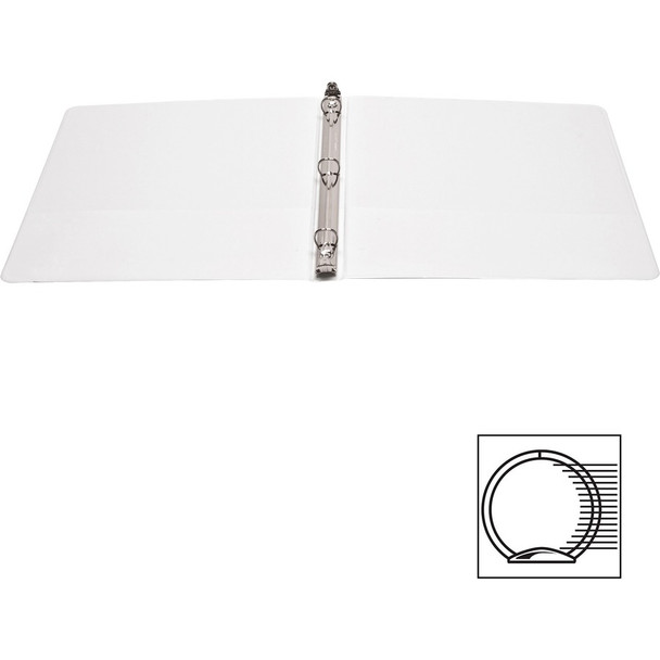 Business Source Basic Round Ring Binder, White, 4/pack, Letter Size, 0.5" Business Source Basic Round Ring Binder, White, 4/pack, Letter Size, 0.5"