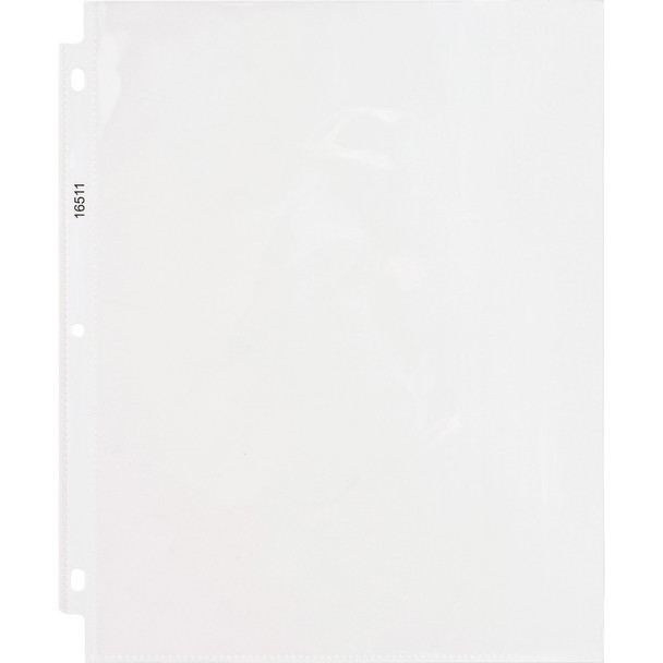 Business Source Top-Loading Poly Sheet Protectors - For Letter 8 1/2" x 11" Sheet - 3 x Holes - Ring Binder - Top Loading - Rectangular - Clear - Polypropylene - 250 / Carton