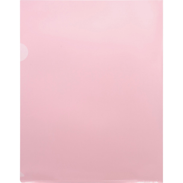 Business Source Letter File Sleeve, Letter, Pink, 20 Sheet Capacity, 50/Pack