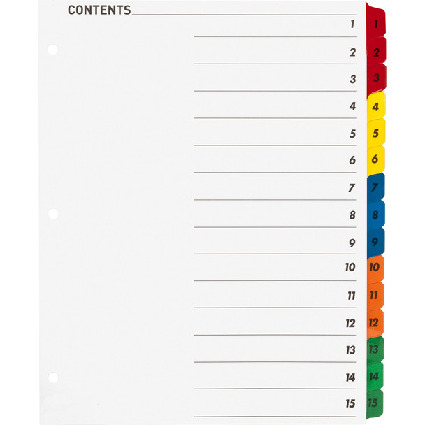 Business Source Table of Content Quick Index Dividers BSN21904