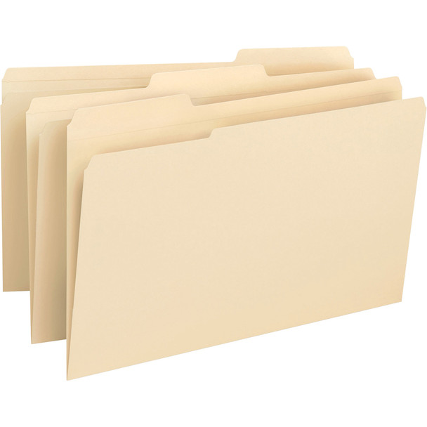 Business Source 1/3 Tab Cut Legal Recycled Top Tab File Folder BSN16516