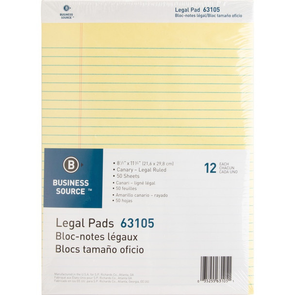 Business Source Micro-Perforated Legal Ruled Pads BSN63105