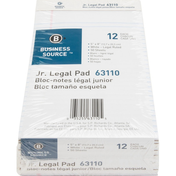 Business Source Micro - Perforated Legal Ruled Pads - Jr.Legal BSN63110