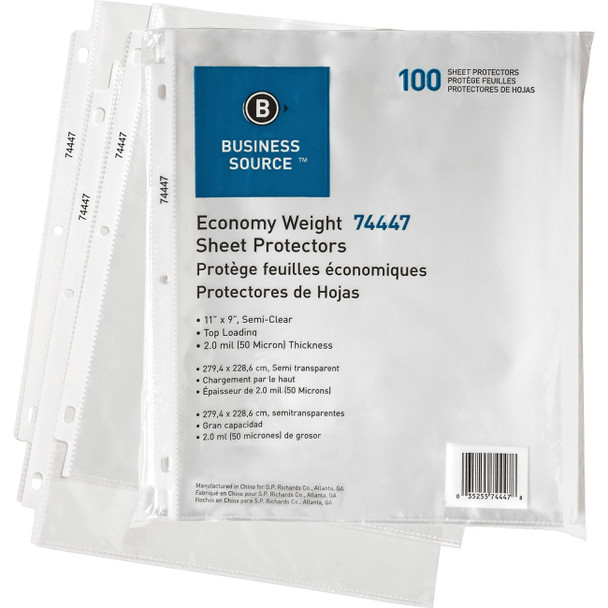 Business Source Economy Weight Sheet Protectors BSN74447